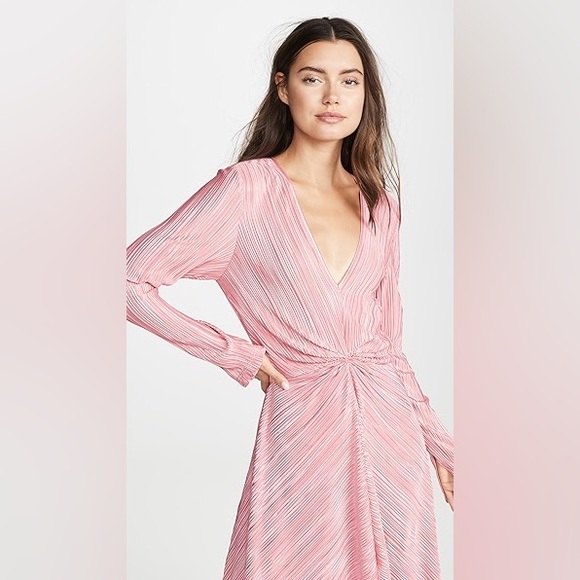 ROTATE Birger Christensen Number 7 Pleated Dress in Bridal Rose - Picture 2 of 14